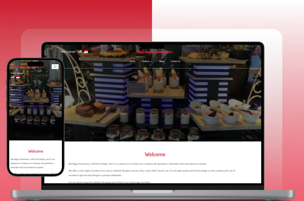 Bali Bagus Homeware is a company specializing in homeware, handicrafts, and artistic design products, offering a wide range of materials such as glass, bronze, silver, wood, shell, and ceramics, with a strong focus on supplying hotels and restaurants through a professional and SEO-optimized business website.