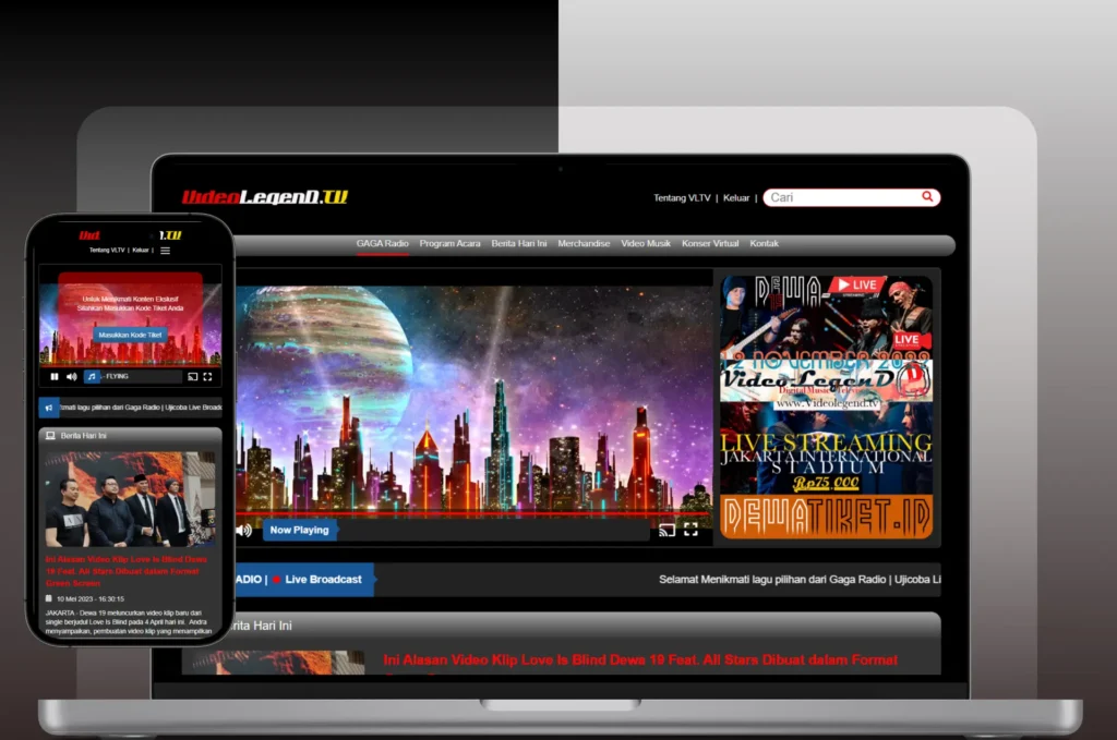 Video Legend is Website concert for Dewa 19, Indonesian musician